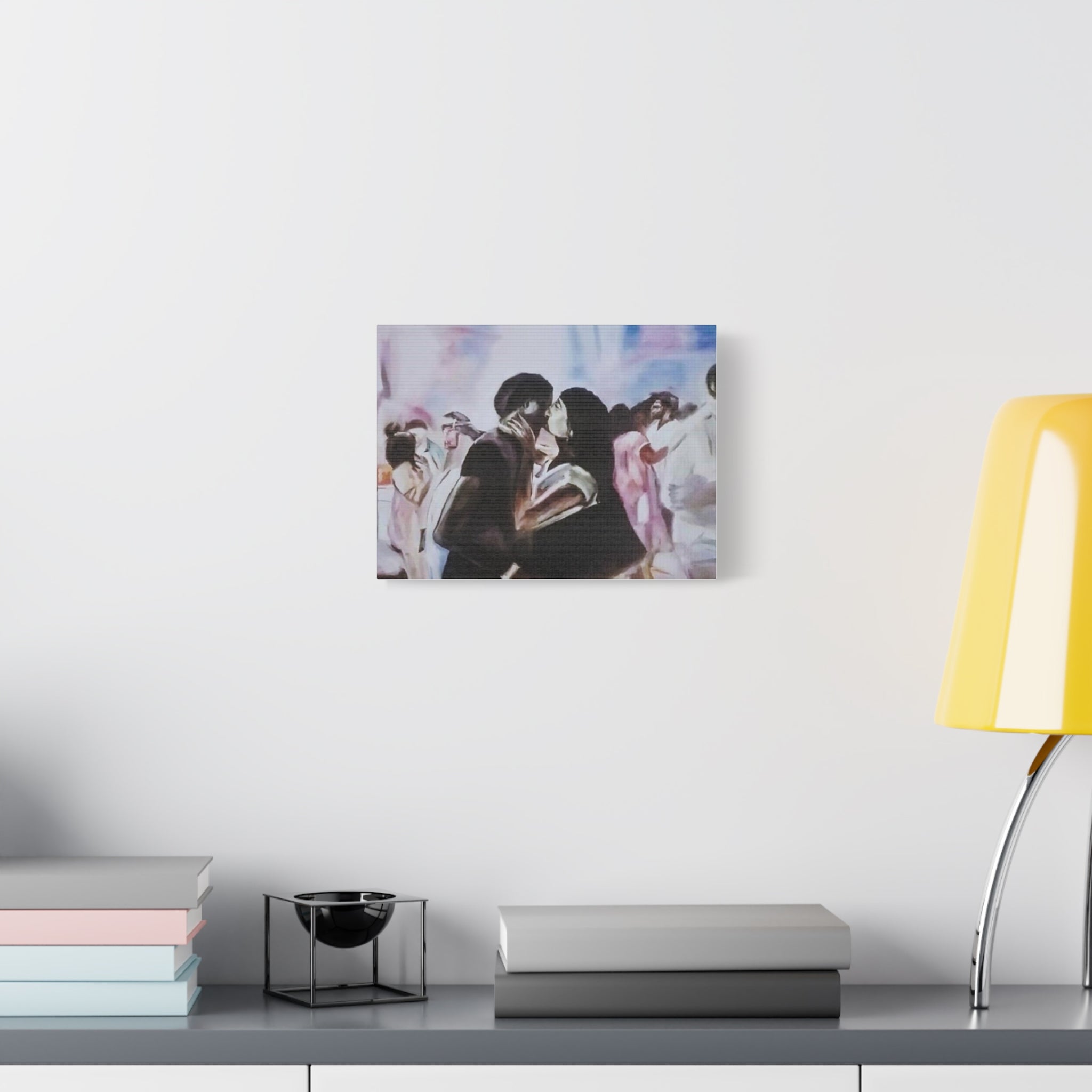 Limited Edition Romantic Canvas Art by Dovid Remy, Matte Stretched Wall Decor, Love Illustration, Couple Painting, Perfect Gift for Anniversaries