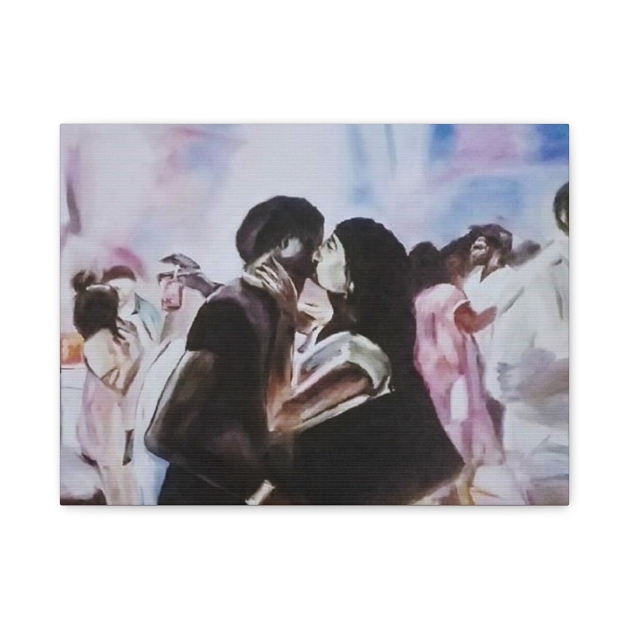 Limited Edition Romantic Canvas Art by Dovid Remy, Matte Stretched Wall Decor, Love Illustration, Couple Painting, Perfect Gift for Anniversaries