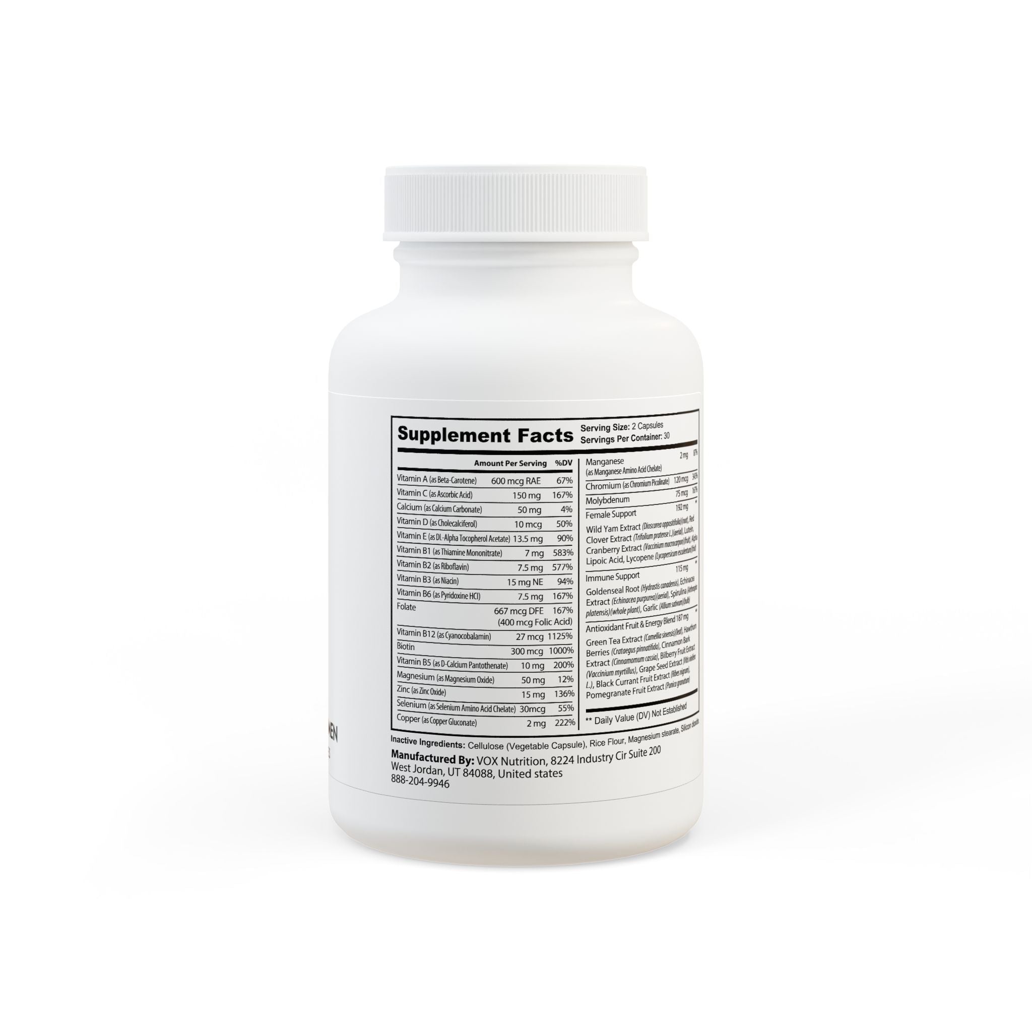 Be Well Multivitamin for Women Supplement (60 Capsules)