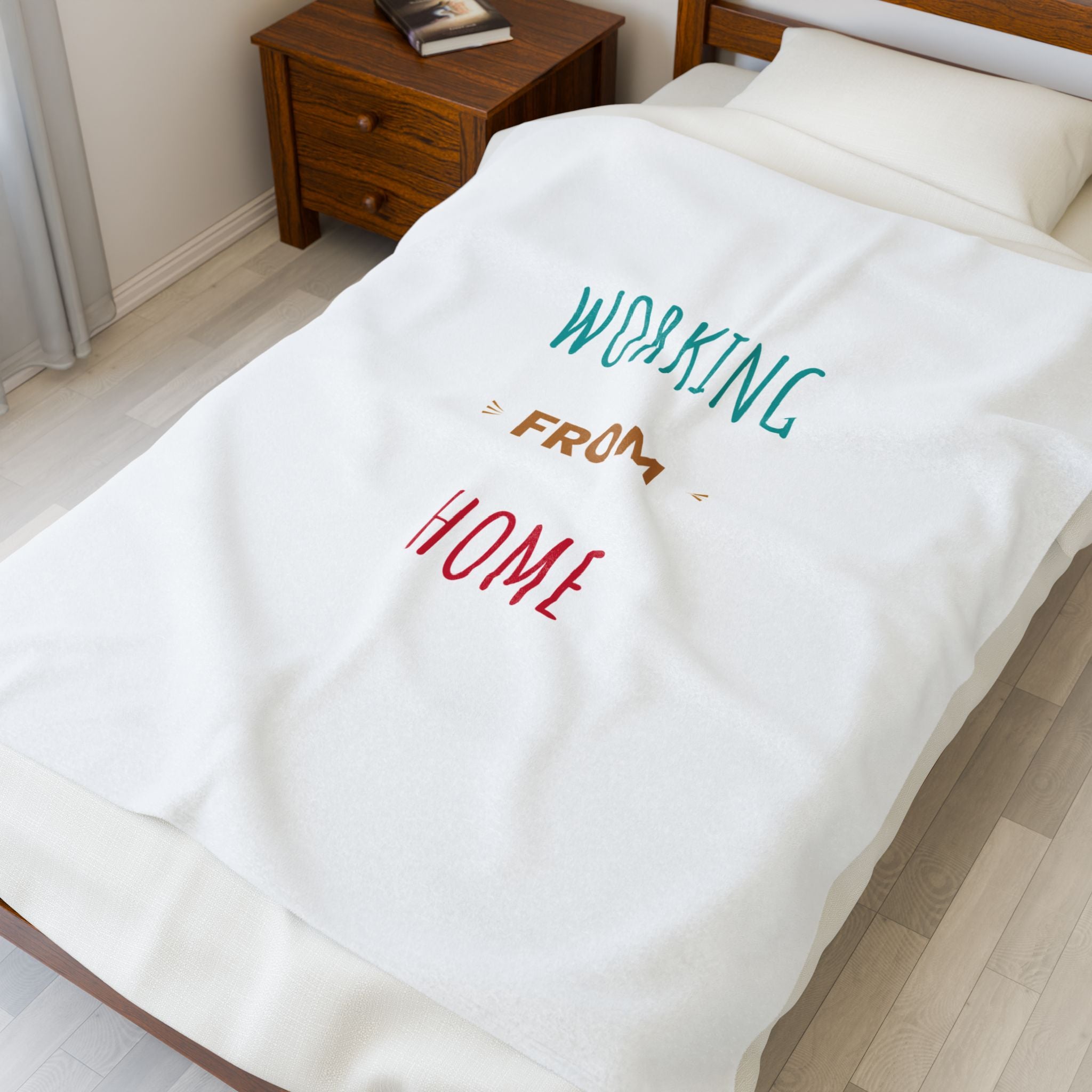 Limited Edition Cozy Working from Home Velveteen Plush Blanket | Gifts for Remote Workers, Home Office Decor, Comfortable Throw, Housewarming Present