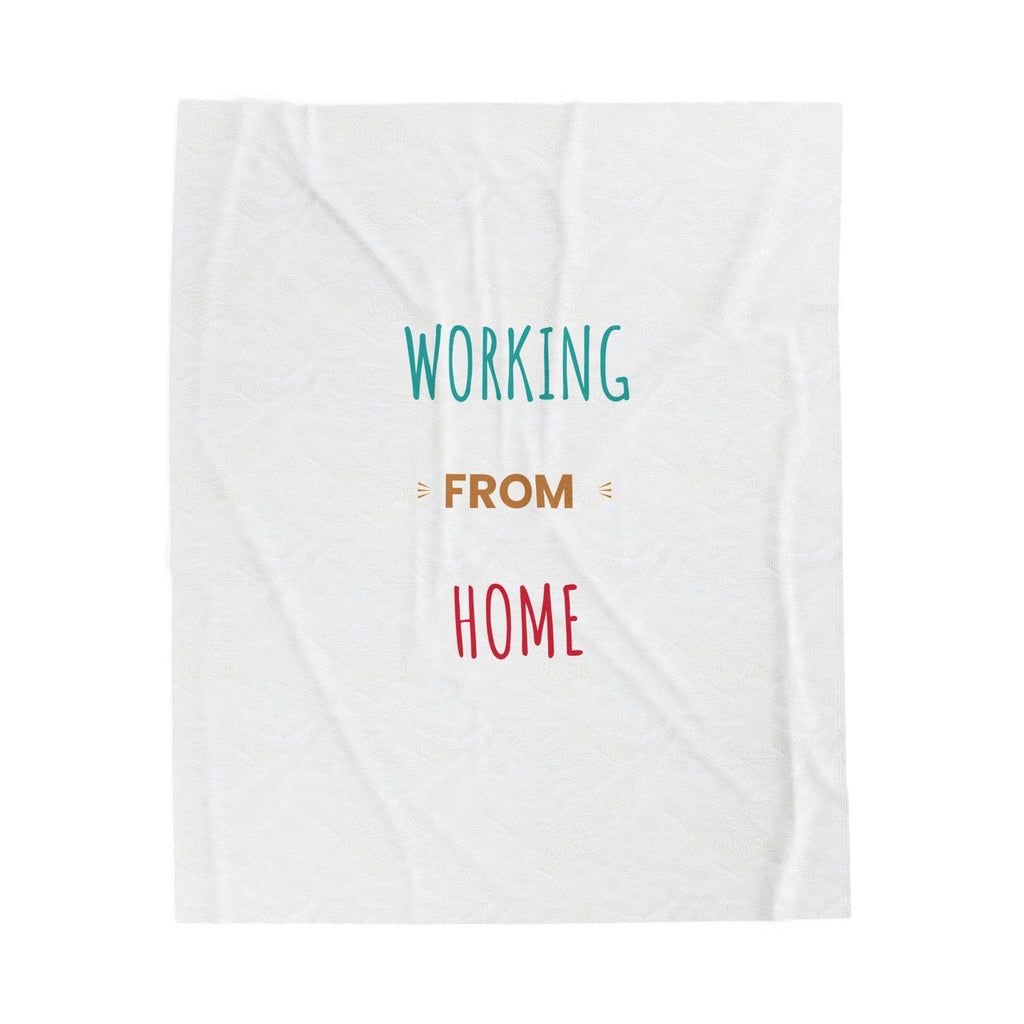 Limited Edition Cozy Working from Home Velveteen Plush Blanket | Gifts for Remote Workers, Home Office Decor, Comfortable Throw, Housewarming Present
