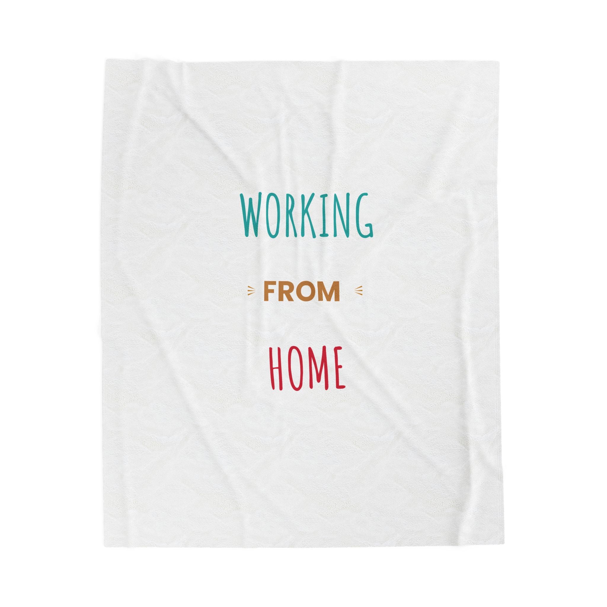 Limited Edition Cozy Working from Home Velveteen Plush Blanket | Gifts for Remote Workers, Home Office Decor, Comfortable Throw, Housewarming Present