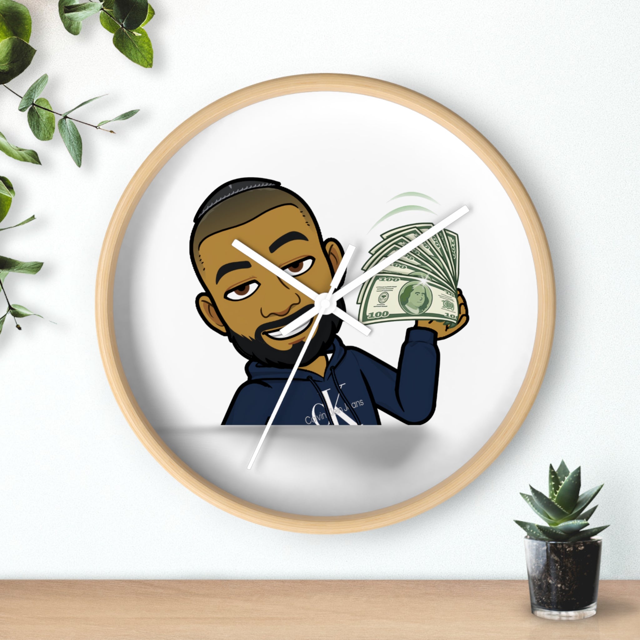 Dov's Funny Cartoon Wall Clock - Motivational Decor, Gift for Entrepreneurs, Office Clock, Unique Home Decor, Geeky Wall Art