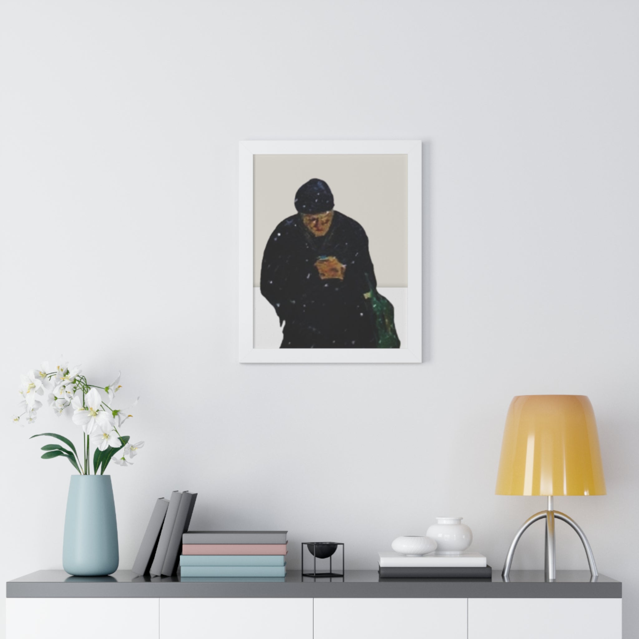Framed Vertical Poster: Thoughtful Art by Dovid Remy for Home Decor, Unique Gift, Wall Art, Modern Art, Cozy Atmosphere