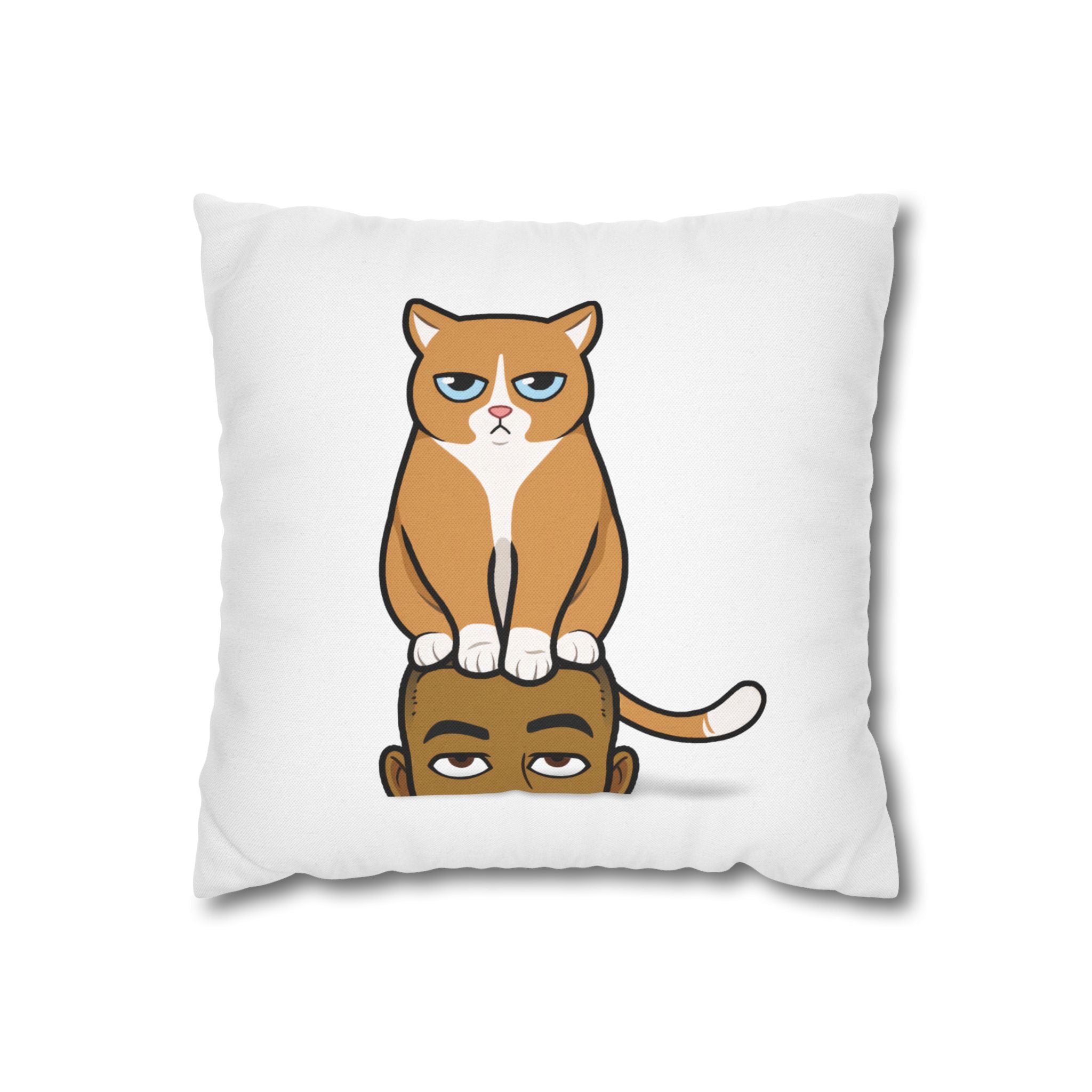 Dov's Whimsical Cat Pillowcase, Funny Pet Decor, Home Accent Pillow, Cat Lover Gift, Cozy Couch Accessory, Unique Cat Design