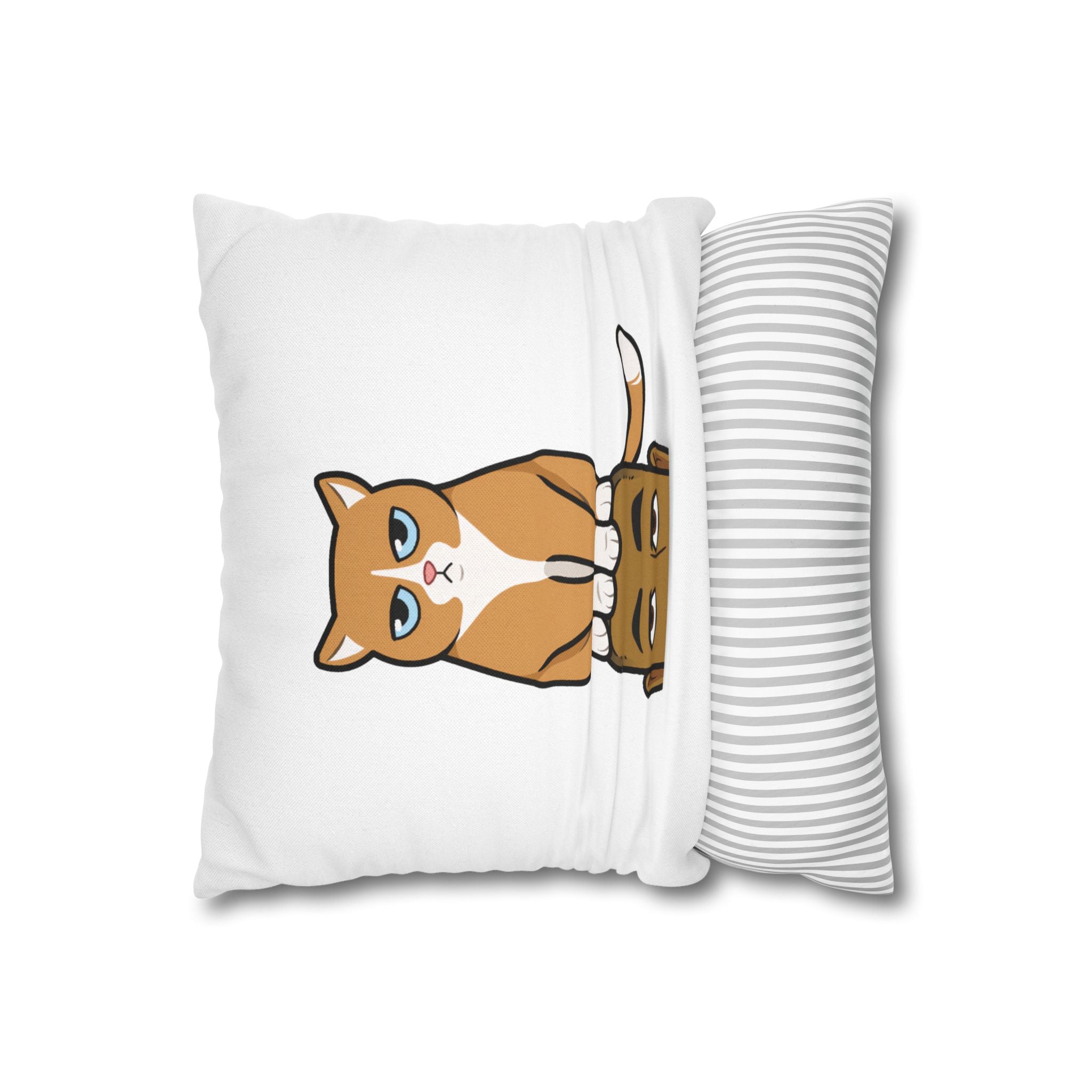 Dov's Whimsical Cat Pillowcase, Funny Pet Decor, Home Accent Pillow, Cat Lover Gift, Cozy Couch Accessory, Unique Cat Design