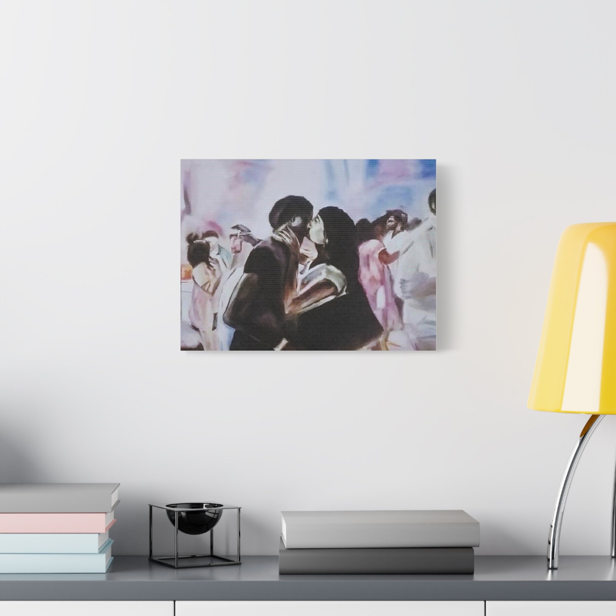 Limited Edition Romantic Canvas Art by Dovid Remy, Matte Stretched Wall Decor, Love Illustration, Couple Painting, Perfect Gift for Anniversaries