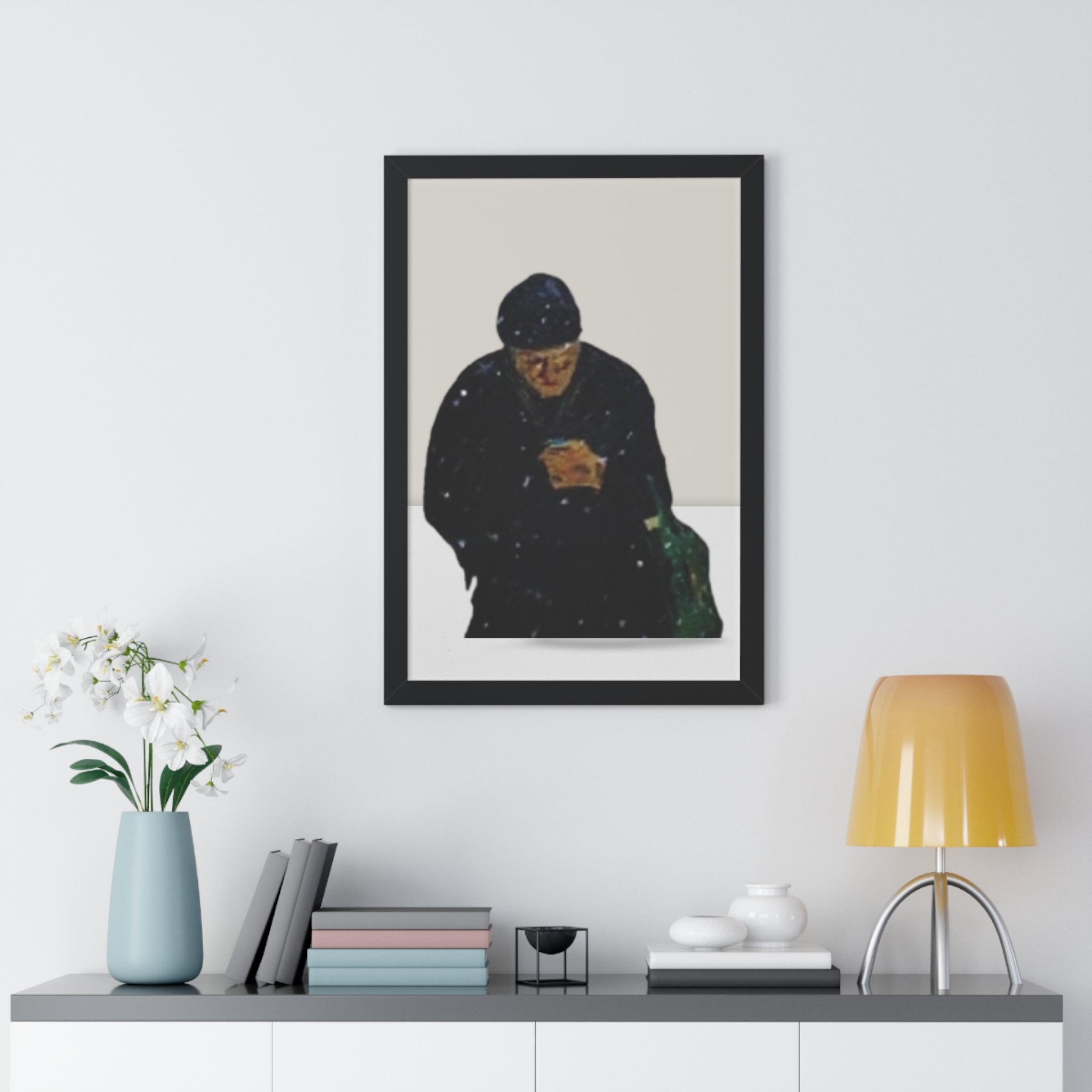 Framed Vertical Poster: Thoughtful Art by Dovid Remy for Home Decor, Unique Gift, Wall Art, Modern Art, Cozy Atmosphere