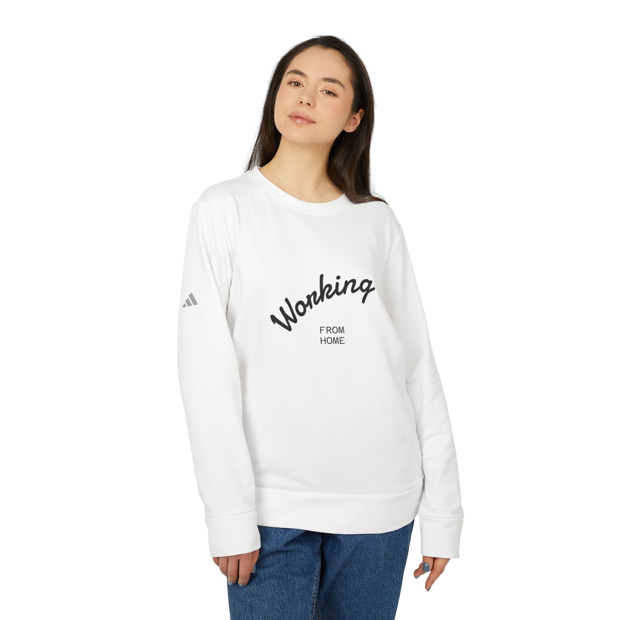 Adidas Unisex Crewneck Sweatshirt for Home Office, Cozy Gift for Remote Workers, Working from Home Attire, Casual Wear, Holiday Gift