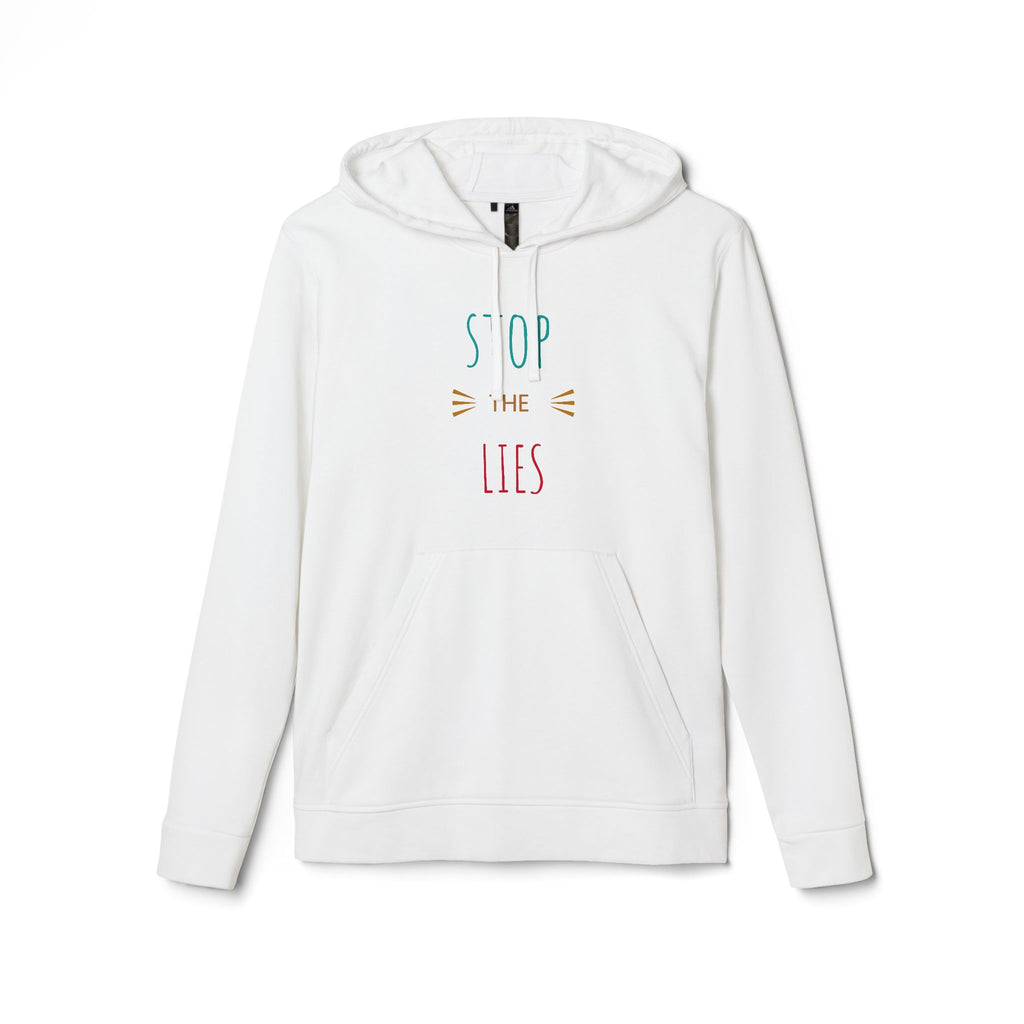 Limited Edition Cozy Motivational Fleece Hoodie, Stop the Lies Sweatshirt, Unisex Pullover, Casual Streetwear, Perfect for Everyday Wear