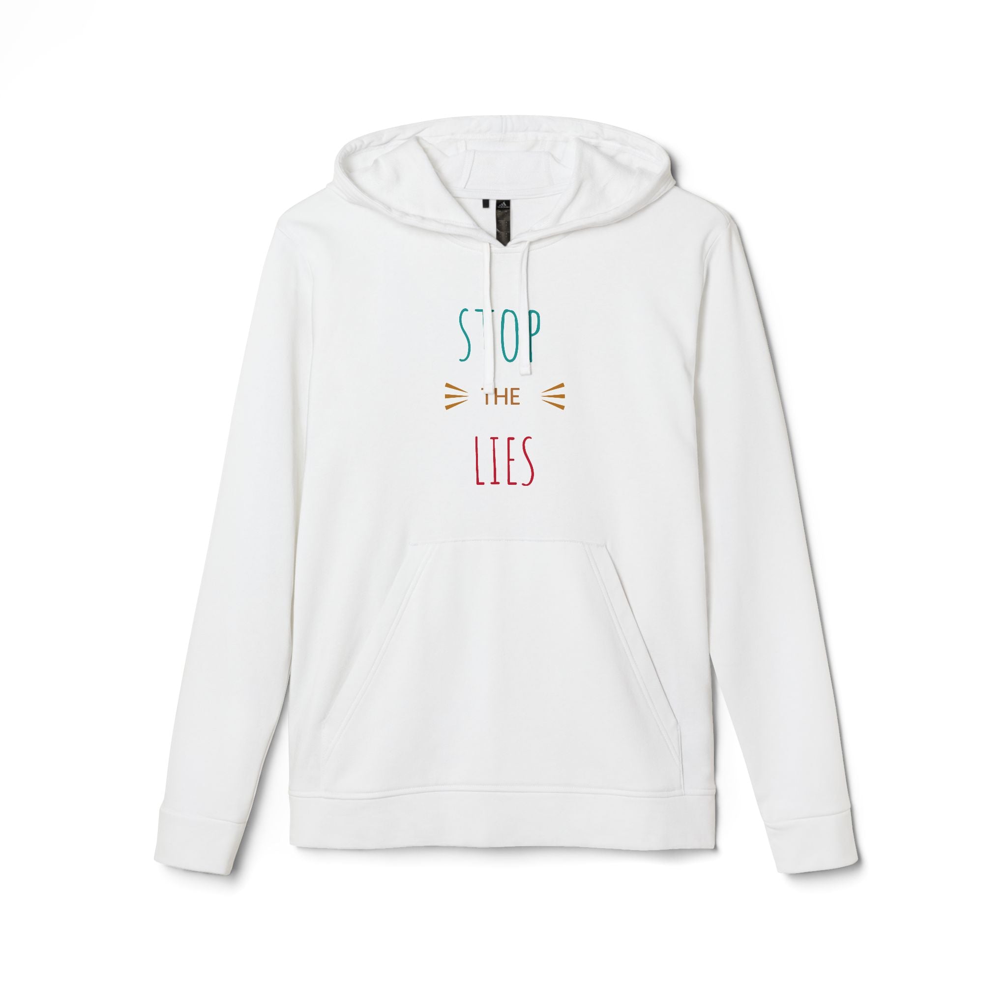 Limited Edition Cozy Motivational Fleece Hoodie, Stop the Lies Sweatshirt, Unisex Pullover, Casual Streetwear, Perfect for Everyday Wear