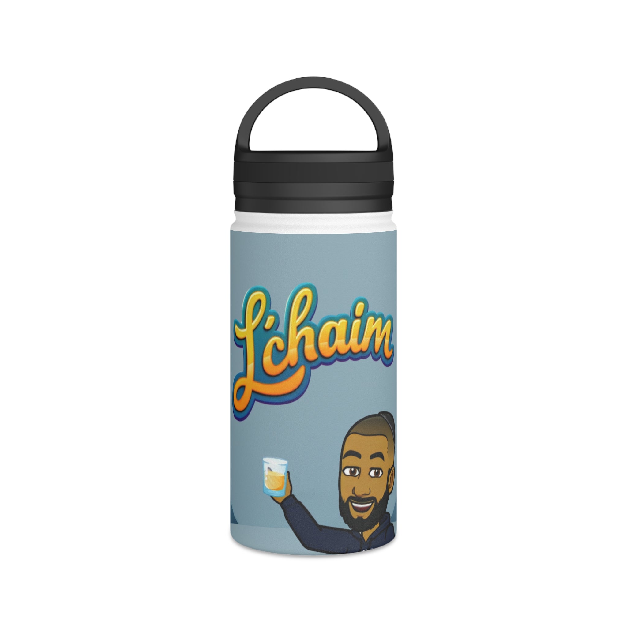 Dov's Charming L'Chaim Stainless Steel Water Bottle, Unique Gift for Celebrations, Hydration on the Go, Travel Hydration Bottle, Jewish Humor Gift