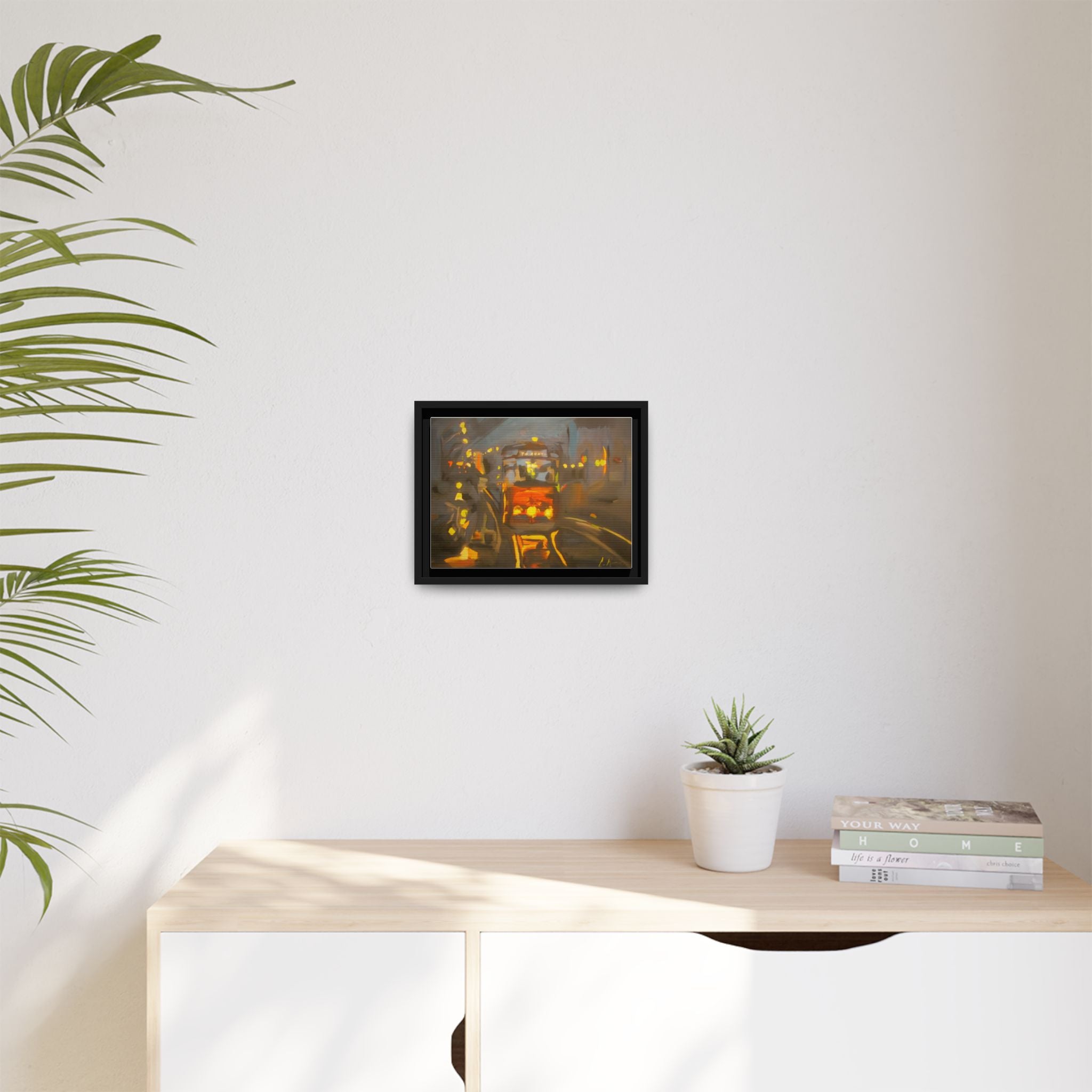 Colorful Cityscape Framed Canvas Art by Dovid Remy, Modern Wall Decor for Home or Office, Unique Gift for Art Lovers, Vibrant Artwork for Living Spaces