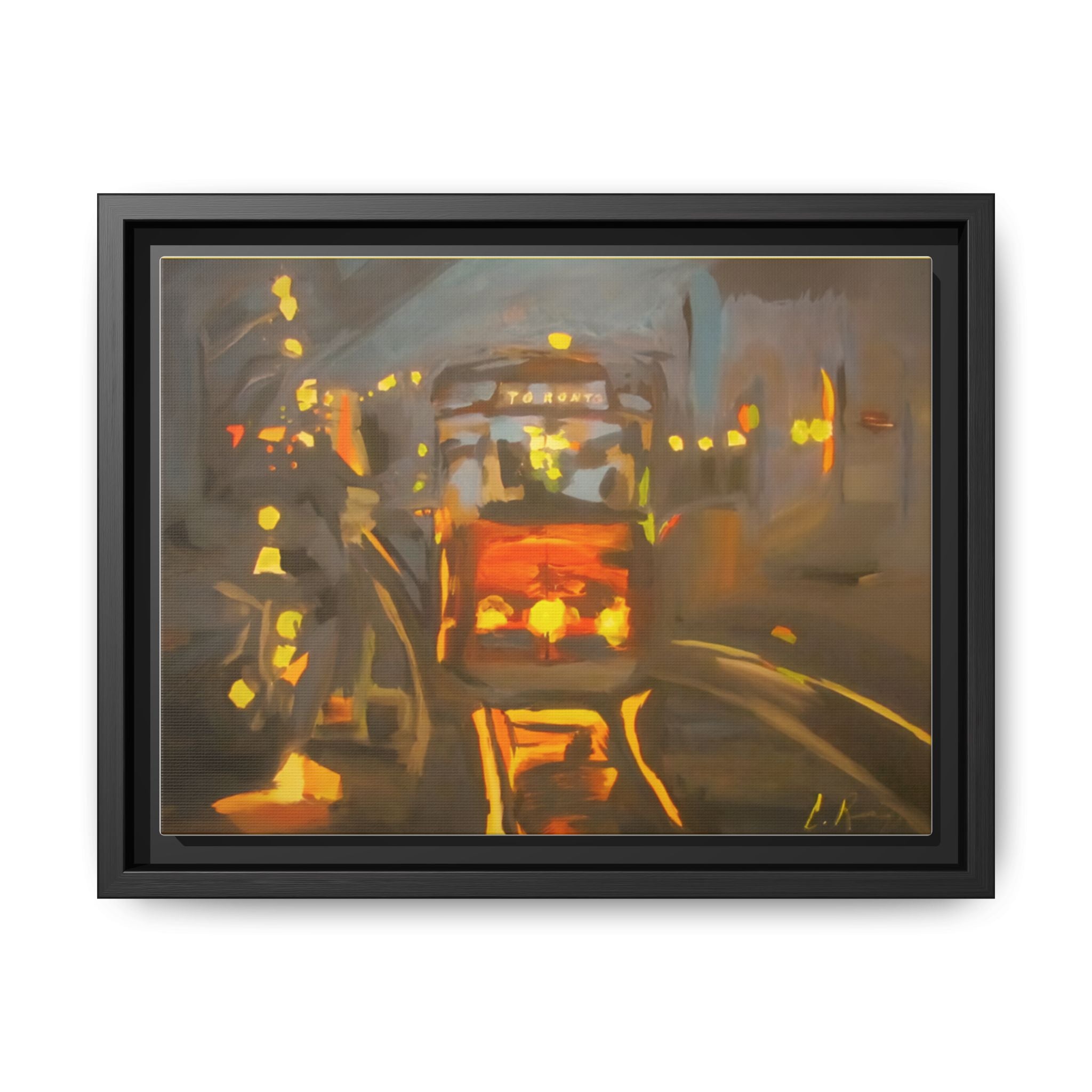 Colorful Cityscape Framed Canvas Art by Dovid Remy, Modern Wall Decor for Home or Office, Unique Gift for Art Lovers, Vibrant Artwork for Living Spaces