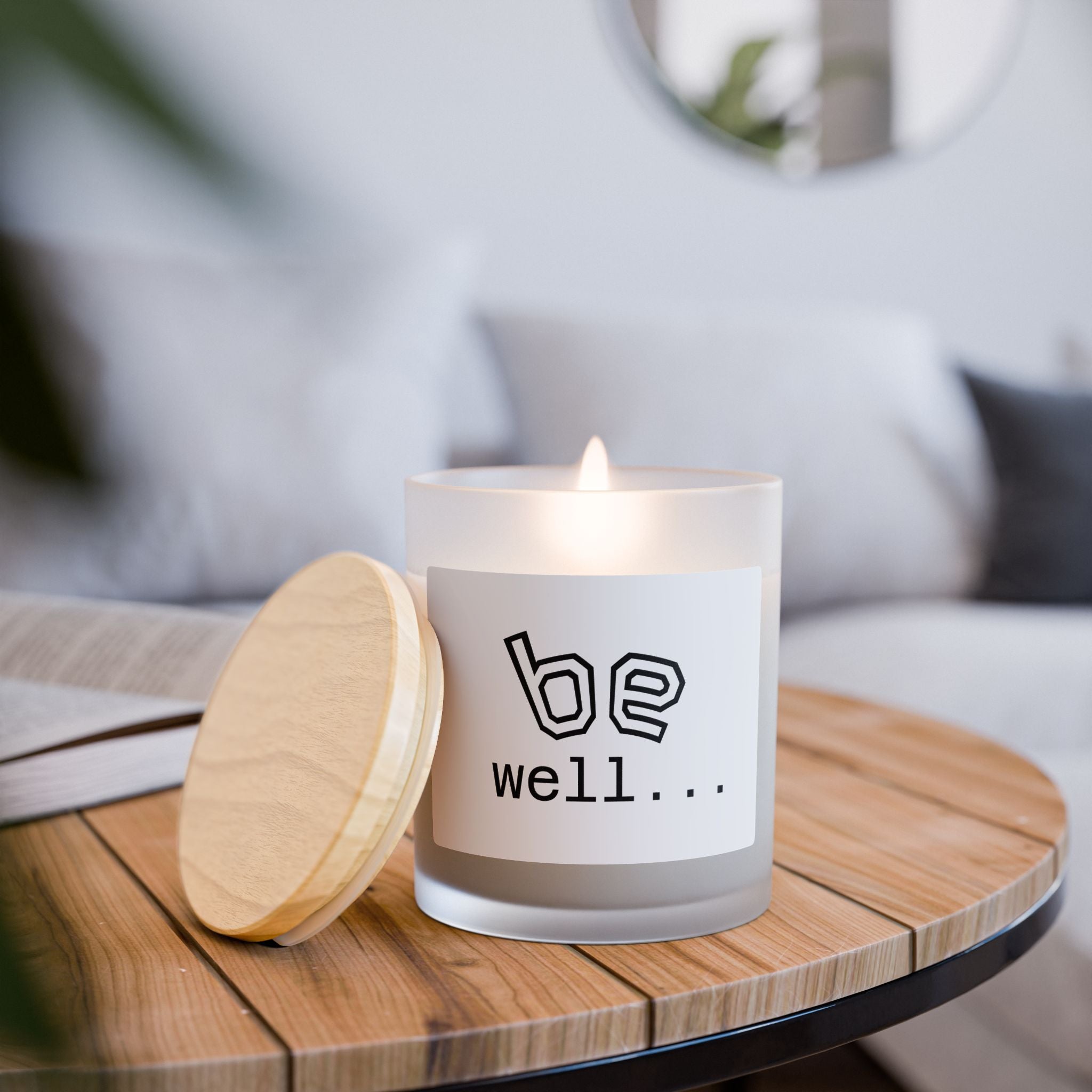 Be Well Frosted Glass Candle - Relaxing Aromatherapy, Home Decor, Self-Care Gift, Wellness Candle, Perfect for Any Occasion