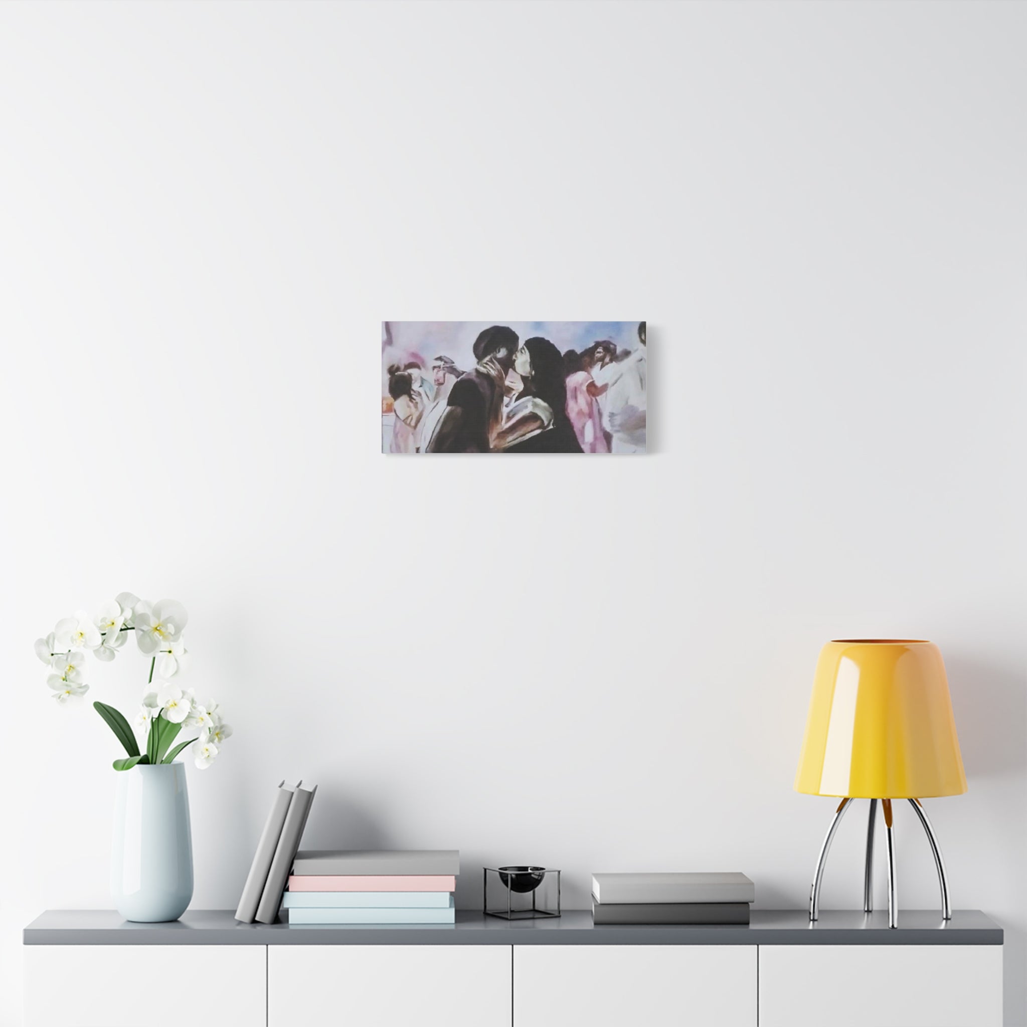 Limited Edition Romantic Canvas Art by Dovid Remy, Matte Stretched Wall Decor, Love Illustration, Couple Painting, Perfect Gift for Anniversaries