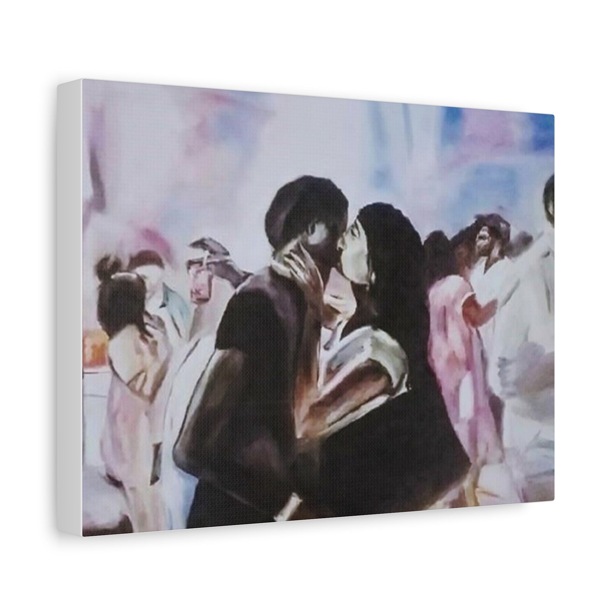 Limited Edition Romantic Canvas Art by Dovid Remy, Matte Stretched Wall Decor, Love Illustration, Couple Painting, Perfect Gift for Anniversaries