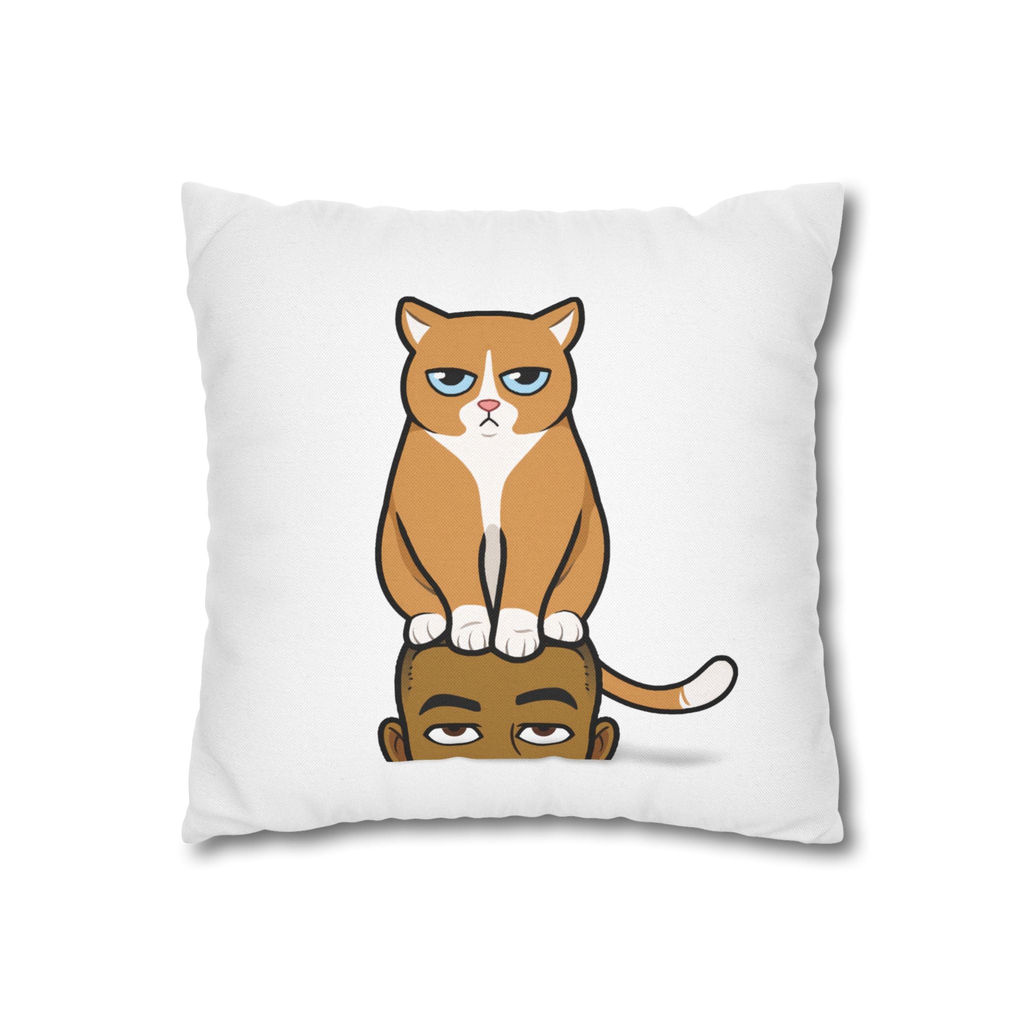 Dov's Whimsical Cat Pillowcase, Funny Pet Decor, Home Accent Pillow, Cat Lover Gift, Cozy Couch Accessory, Unique Cat Design