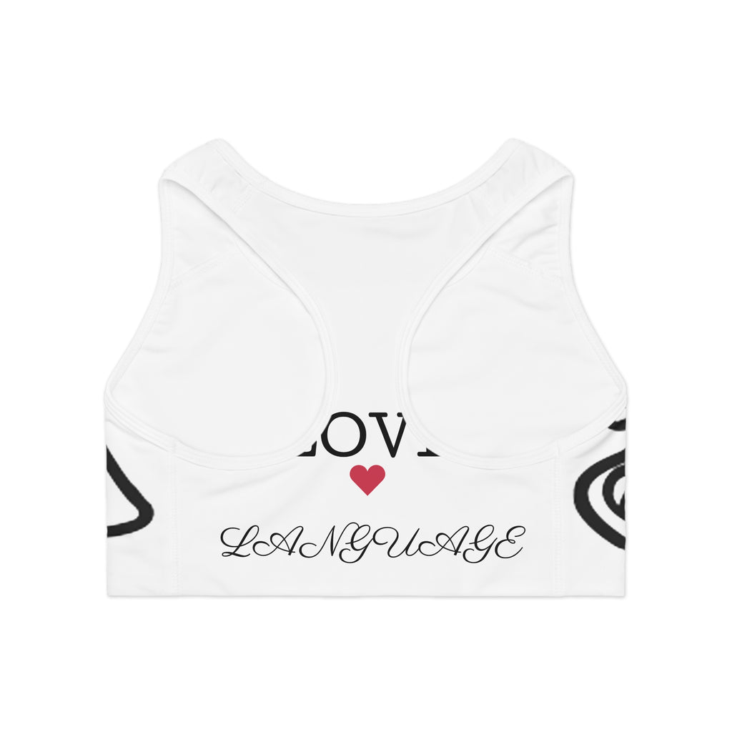Limite Edition Stylish Sports Bra, Animal Print Workout Top, Activewear for Yoga, Fitness Gift, Unique Love Language Design